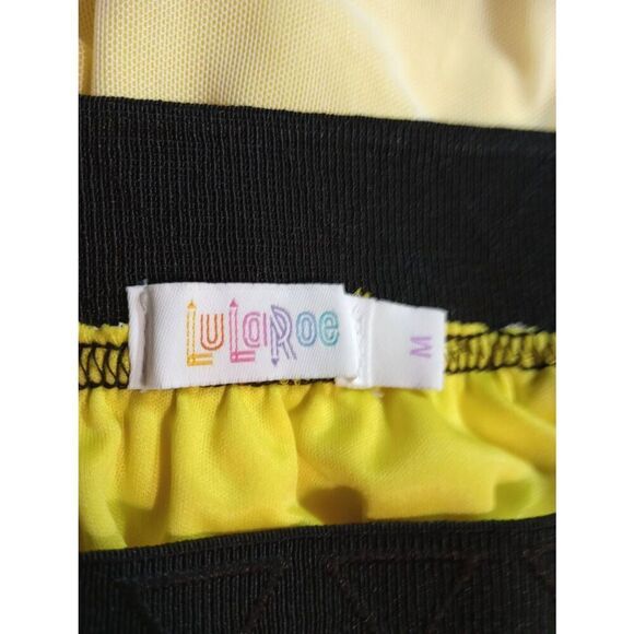 LuLaRoe Skirt Ladies Medium‎ Yellow Floral Pull On Waist - Picture 5 of 6